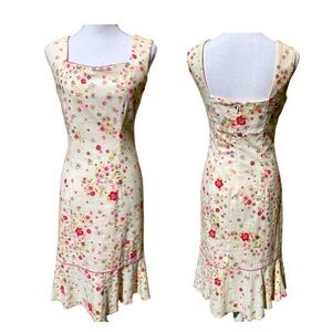 Helleman Vintage Cotton Floral Retro Dress Size 8